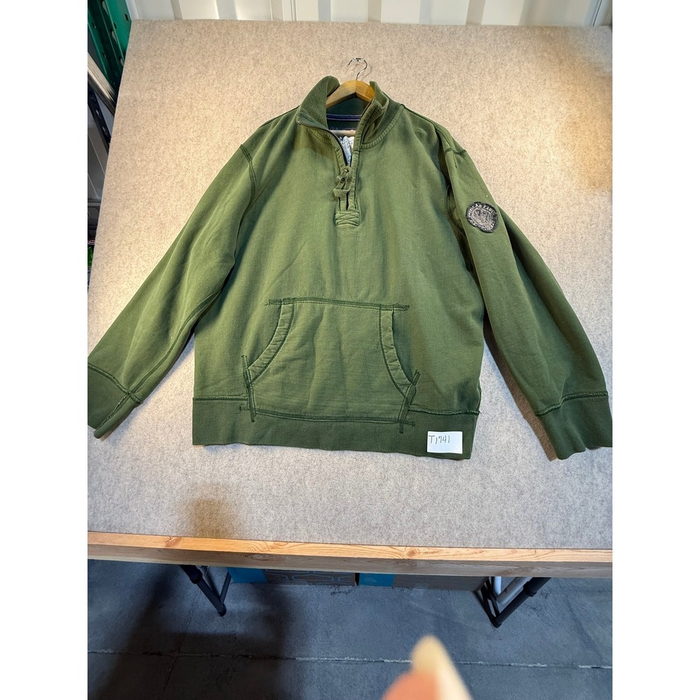 American Eagle Mens‎ XXL Vintage Fit Quarter Zip Sweatshirt Olive Green Pullover
